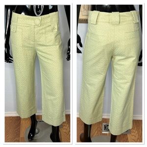 Pilar Ruiz 100% Algodon Cotton Cropped Green Pant Sz EU 38 / 6